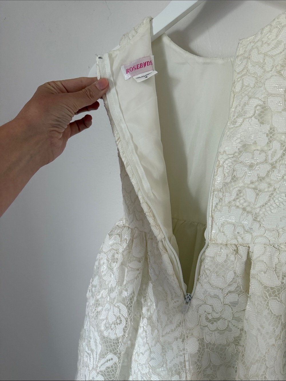 Flower Girl Dress | Bella Bridesmaids | Ivory Lace Overlay Tulle Communion Dress - Picture 8 of 10